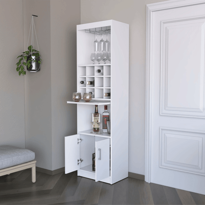 White Bar Cabinet with Wine Storage image 2