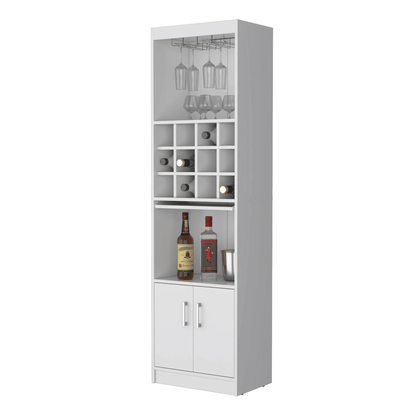 White Bar Cabinet with Wine Storage image 3
