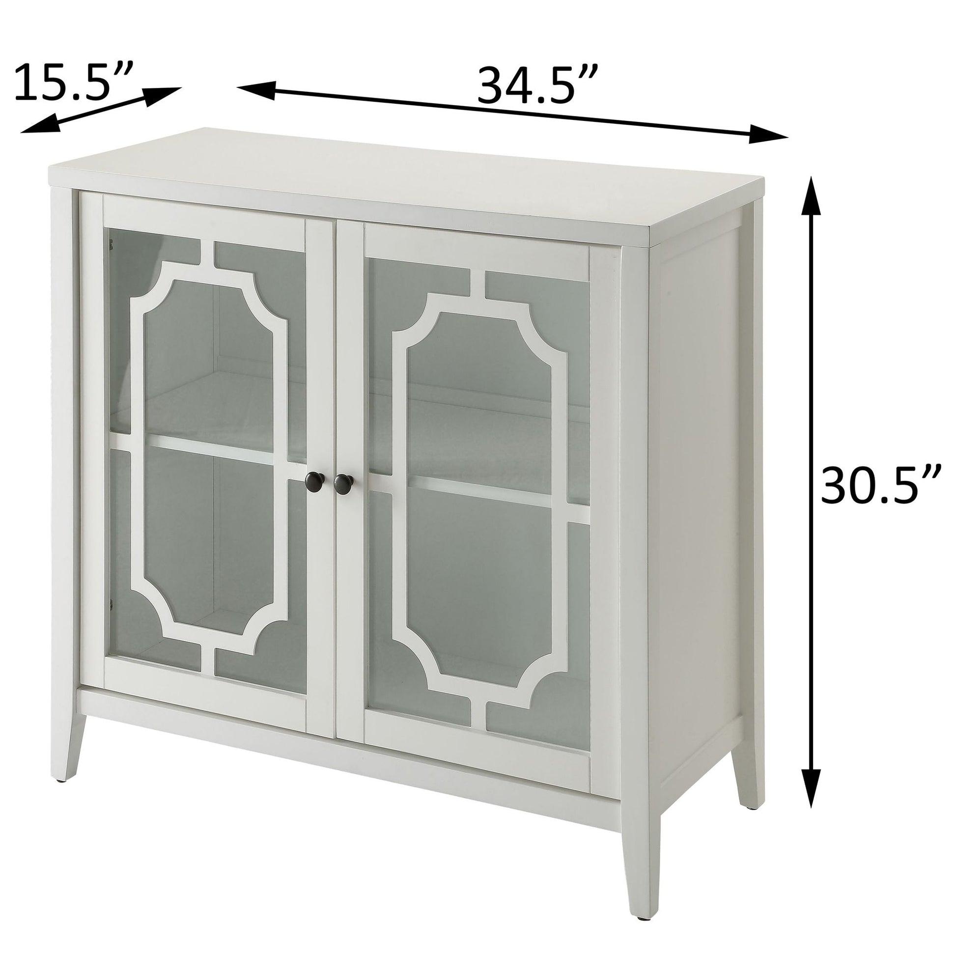 White Console Table with 2 Doors image 7