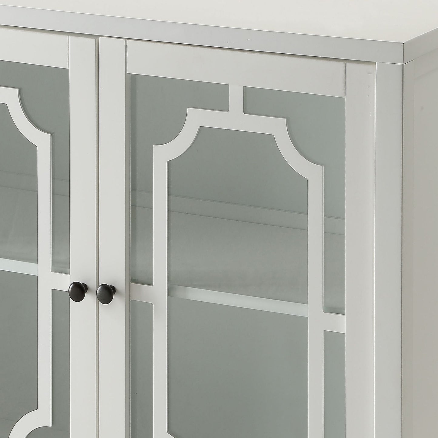 White Console Table with 2 Doors image 5
