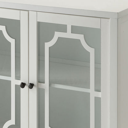 White Console Table with 2 Doors image 5