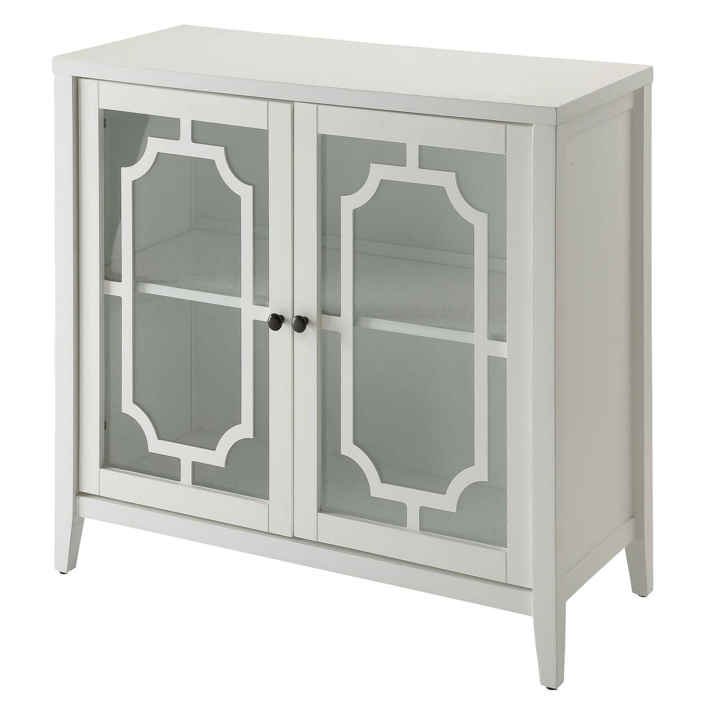 White Console Table with 2 Doors image 2
