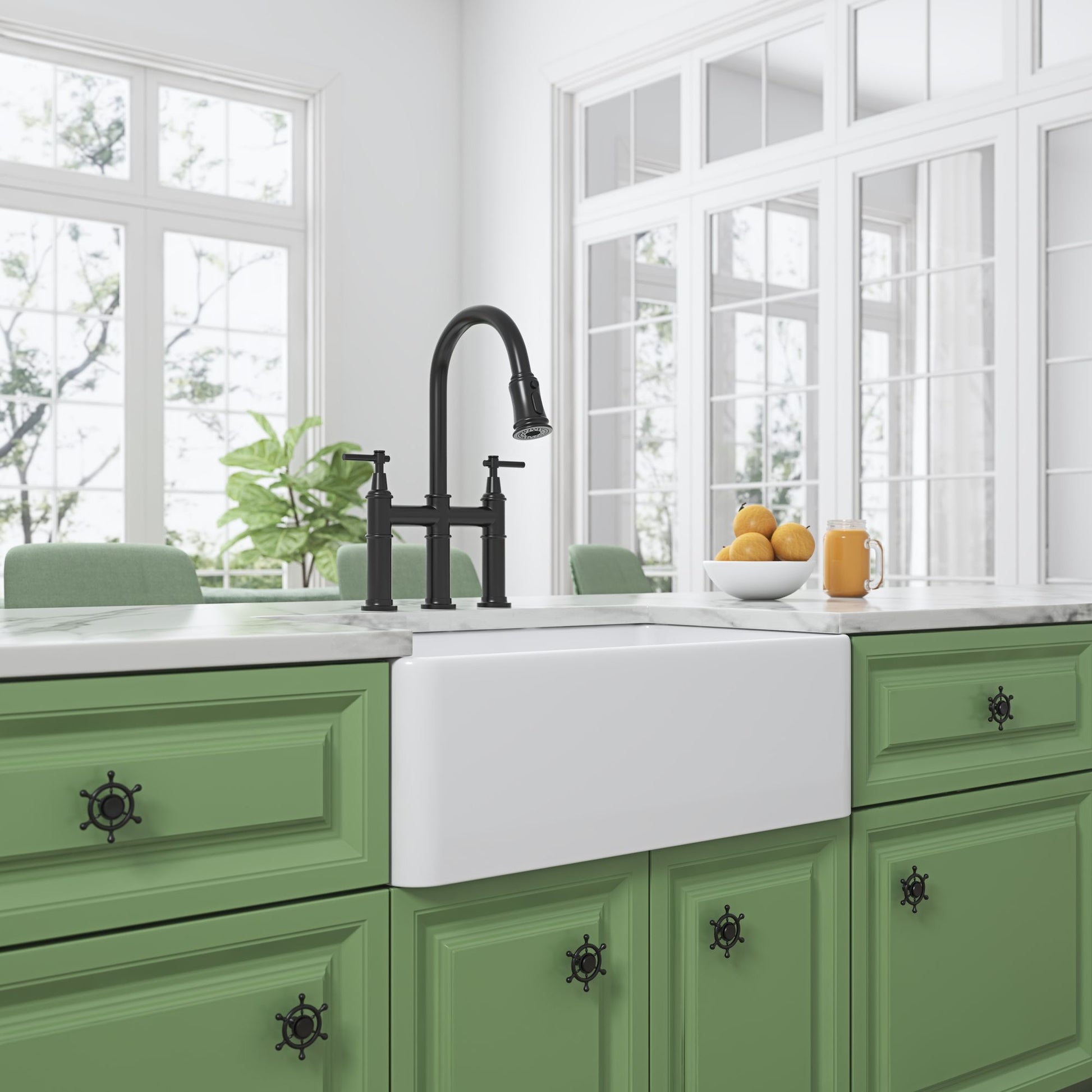 White Farmhouse Sink Deep Apron Sink Undermount Farmhouse Kitchen Sink Single Farm Sink image 4