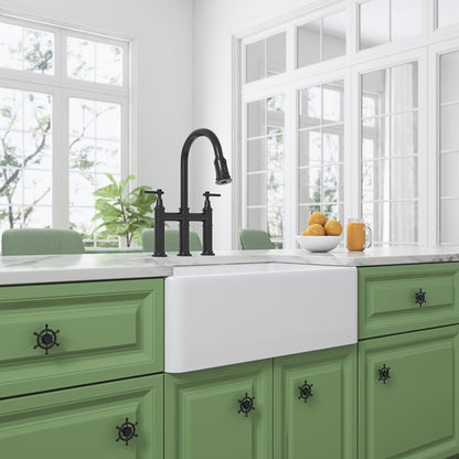 White Farmhouse Sink Deep Apron Sink Undermount Farmhouse Kitchen Sink Single Farm Sink image 4