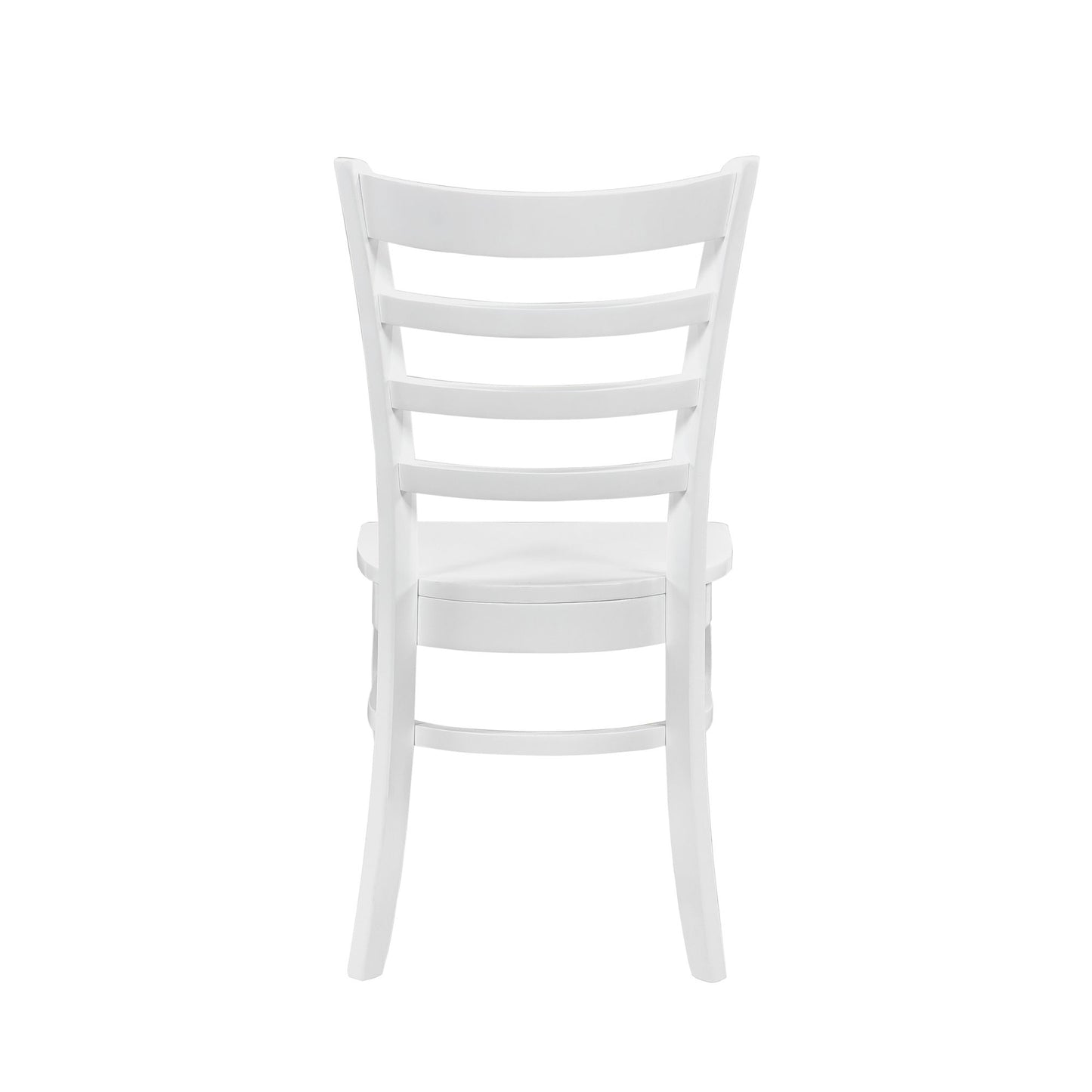 White Finish Dining Chairs Set of 2 Wooden Ladder-Back Casual Farmhouse Style Kitchen Dining Room Furniture image 7