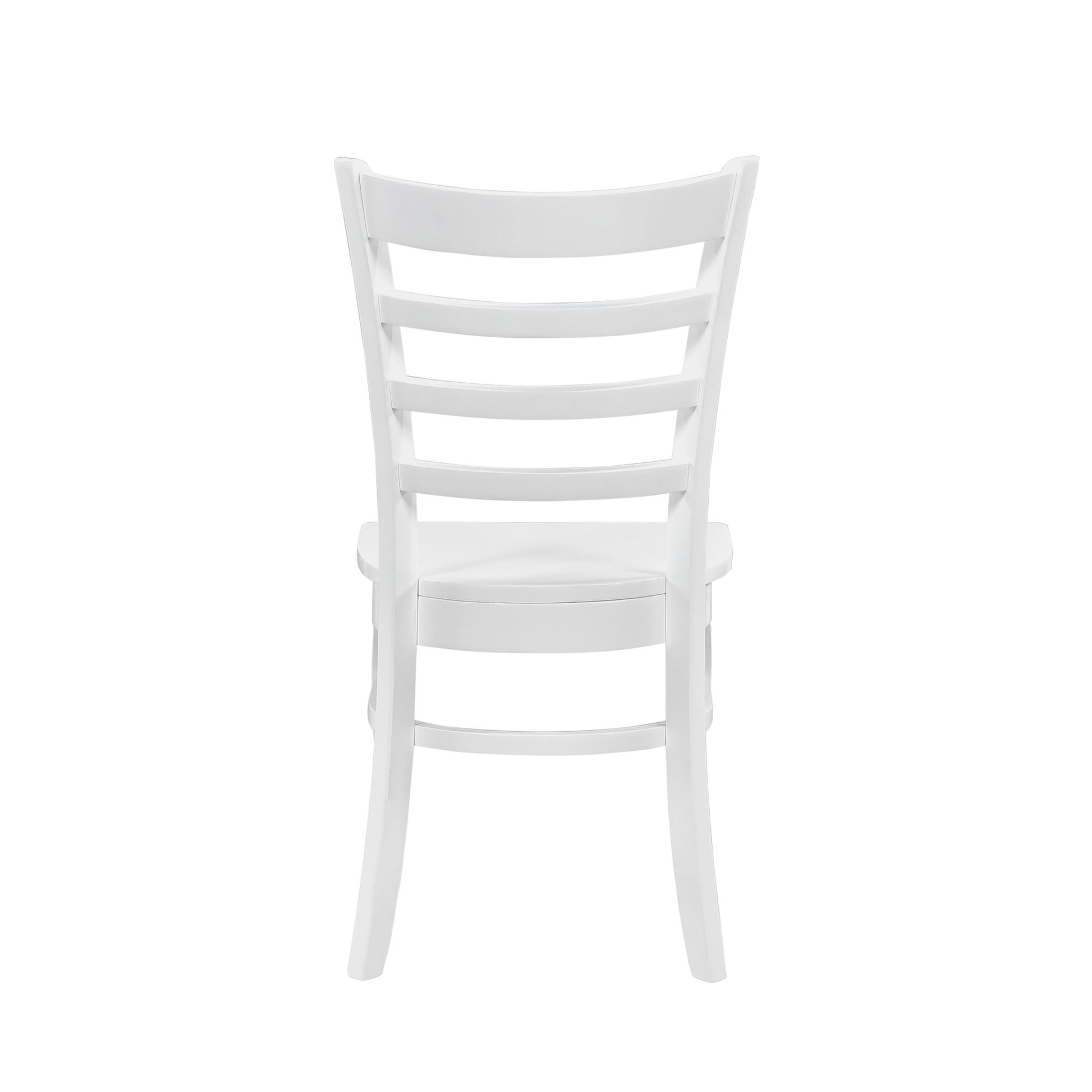 White Finish Dining Chairs Set of 2 Wooden Ladder-Back Casual Farmhouse Style Kitchen Dining Room Furniture image 7
