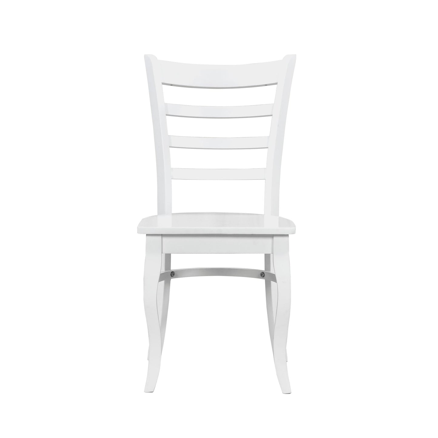 White Finish Dining Chairs Set of 2 Wooden Ladder-Back Casual Farmhouse Style Kitchen Dining Room Furniture image 5