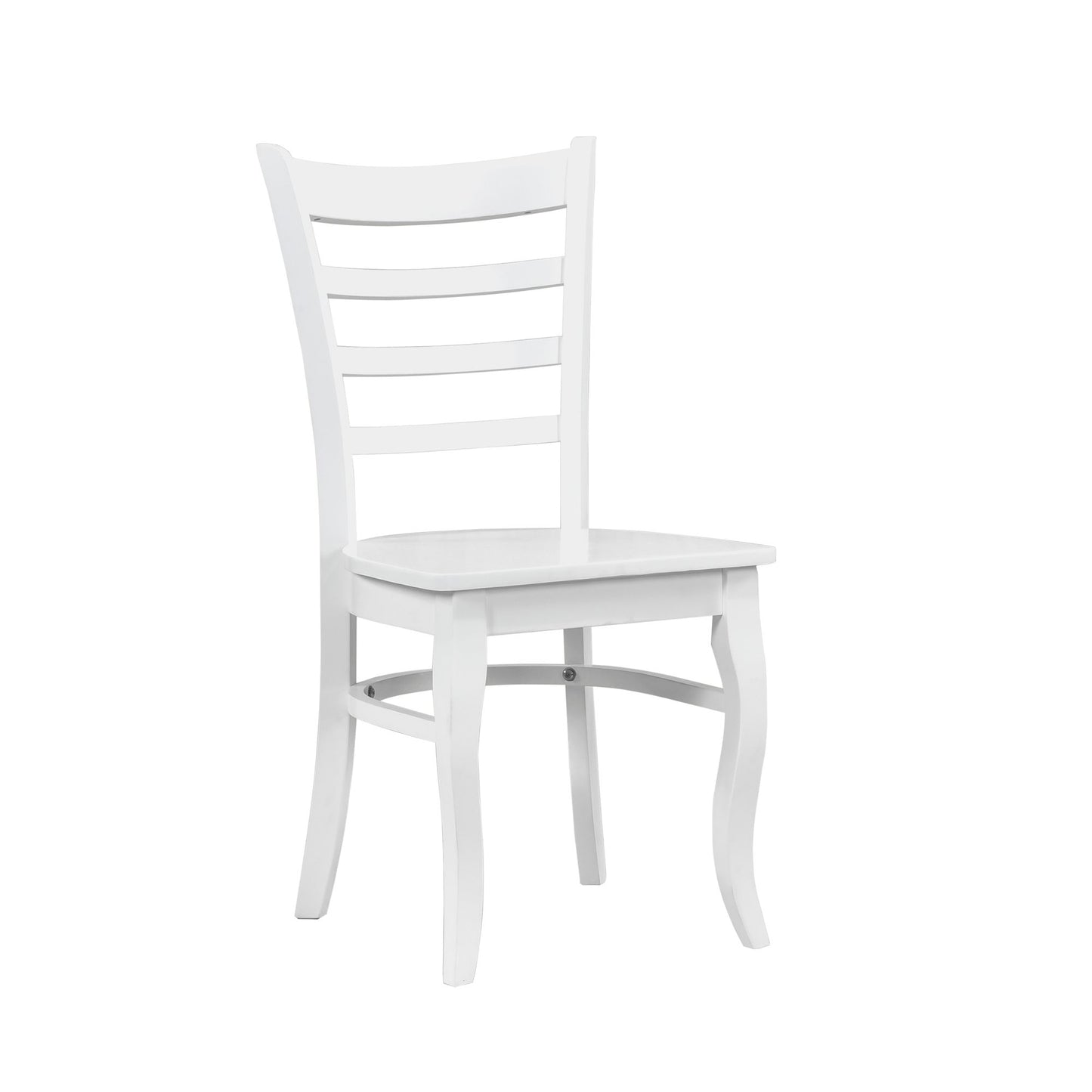 White Finish Dining Chairs Set of 2 Wooden Ladder-Back Casual Farmhouse Style Kitchen Dining Room Furniture image 4
