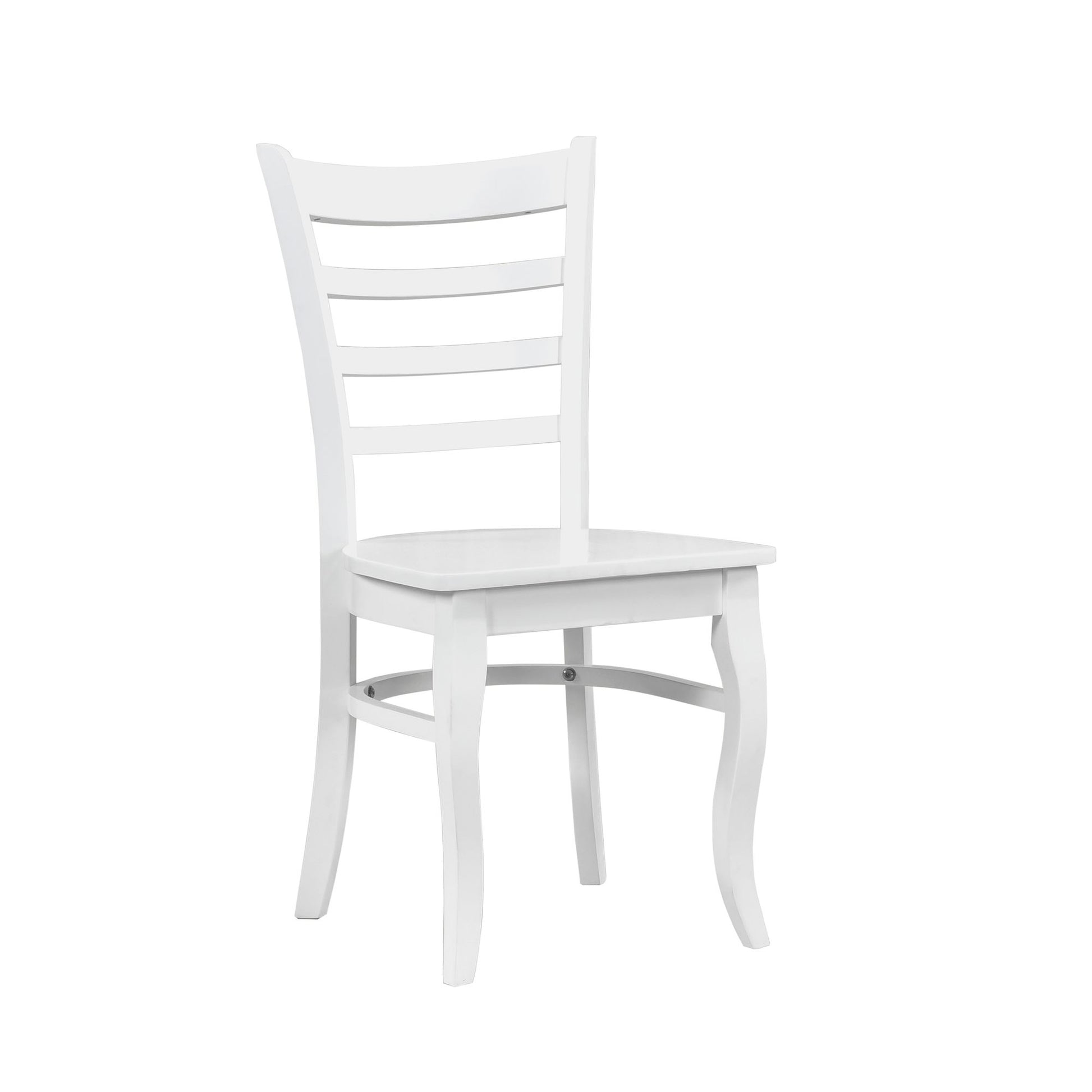 White Finish Dining Chairs Set of 2 Wooden Ladder-Back Casual Farmhouse Style Kitchen Dining Room Furniture image 4