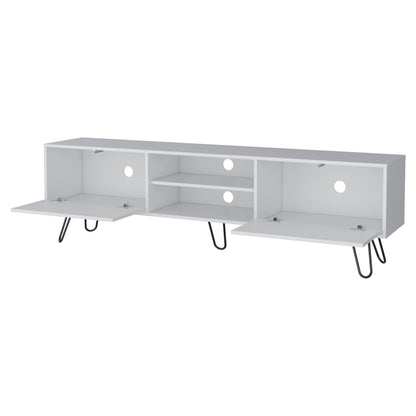 White Hairpin Leg TV Rack image 4