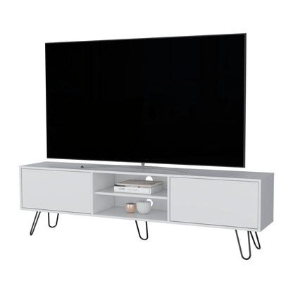 White Hairpin Leg TV Rack image 5