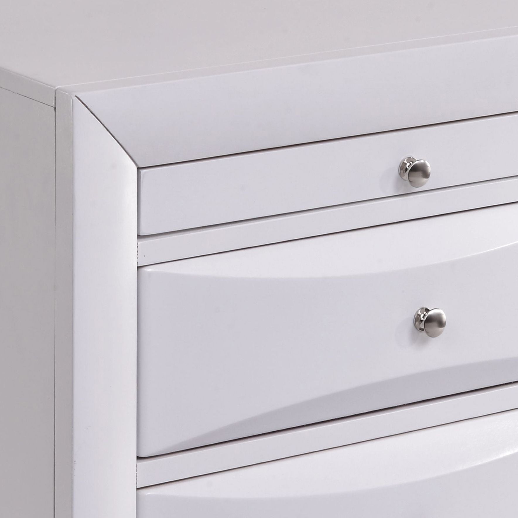 White Nightstand with 2 Drawers image 4