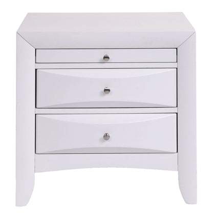 White Nightstand with 2 Drawers image 2