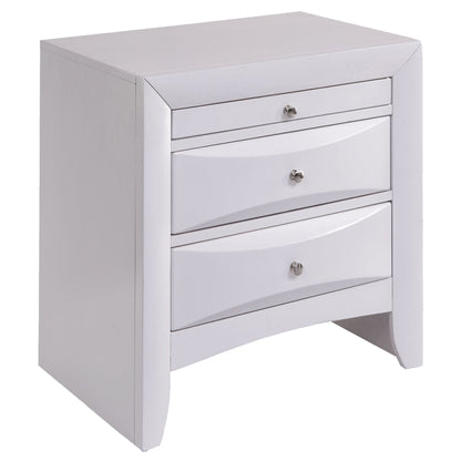 White Nightstand with 2 Drawers image 1