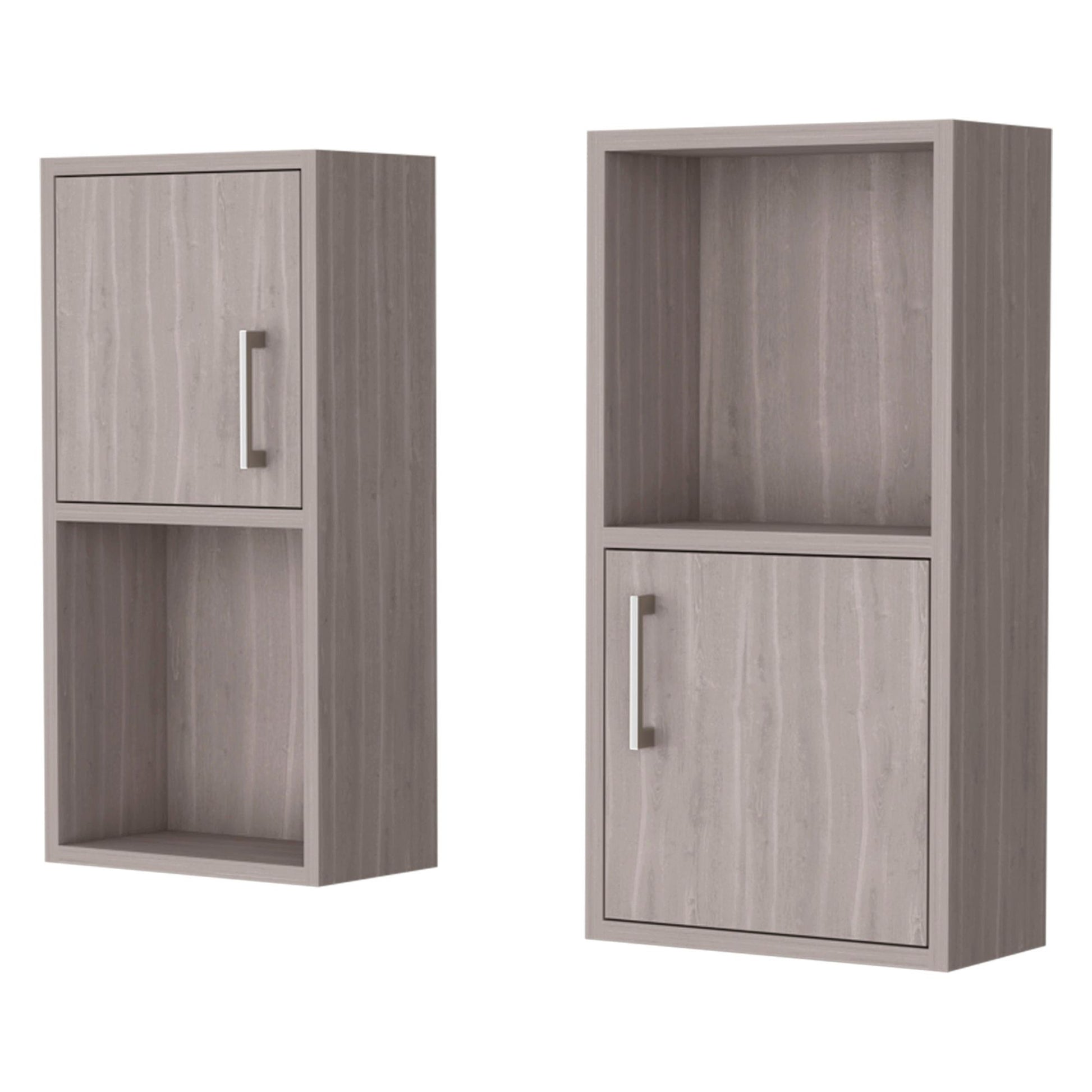 White Oak 2 Bathroom Medicine Cabinets with Open Shelf image 3