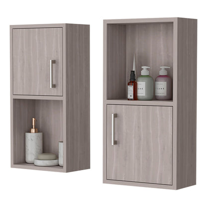 White Oak 2 Bathroom Medicine Cabinets with Open Shelf image 4