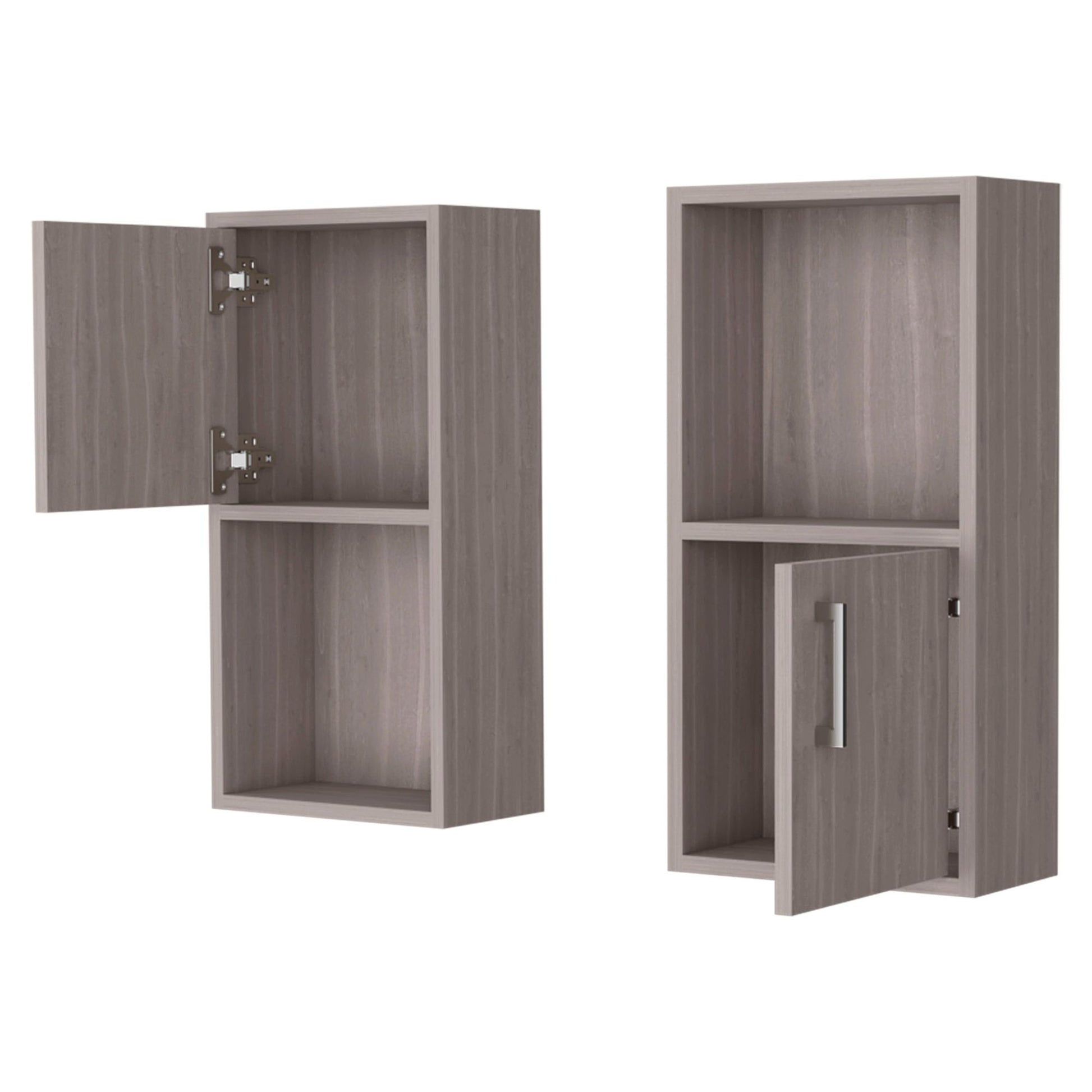 White Oak 2 Bathroom Medicine Cabinets with Open Shelf image 5