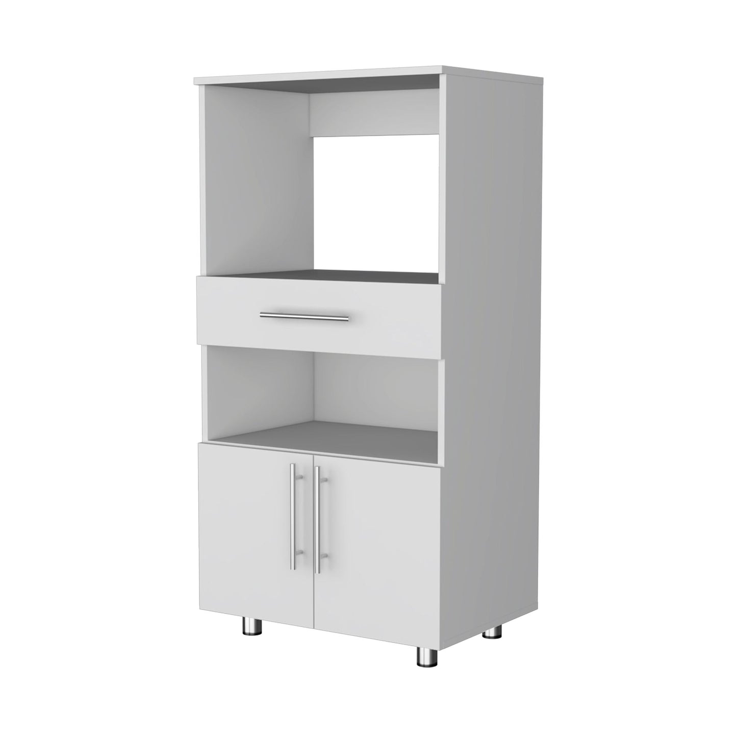 White Pantry Cabinet Microwave Stand image 3