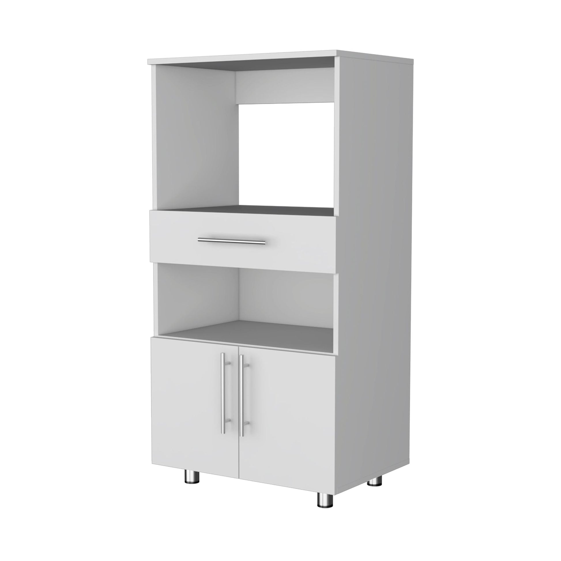 White Pantry Cabinet Microwave Stand image 3