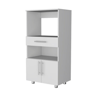 White Pantry Cabinet Microwave Stand image 3
