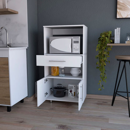 White Pantry Cabinet Microwave Stand image 2