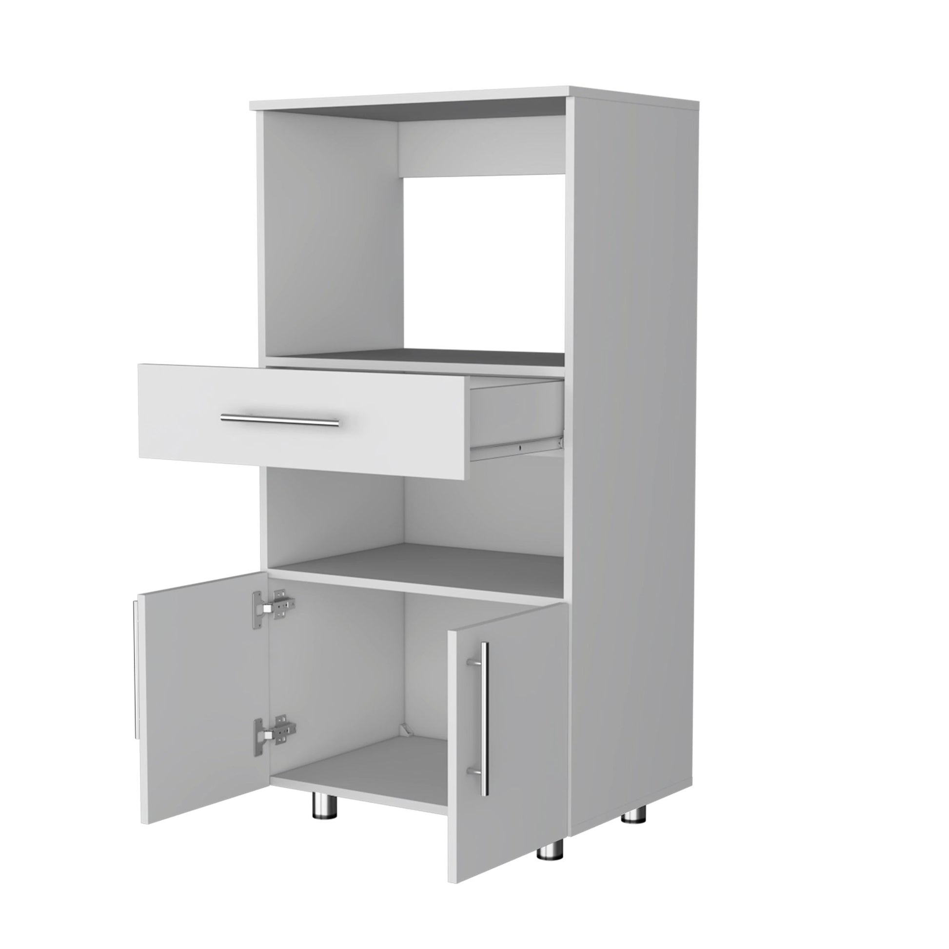 White Pantry Cabinet Microwave Stand image 4