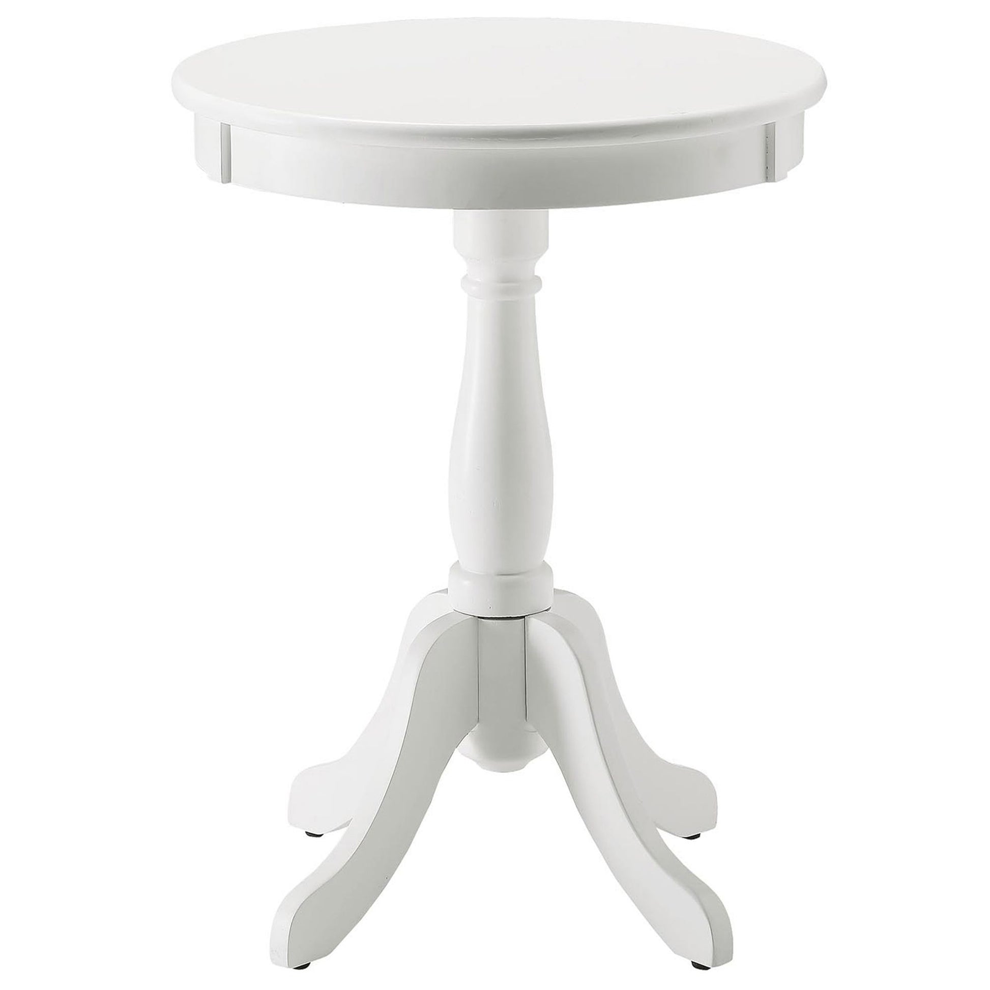 White Side Table with Turned Pedestal image 2