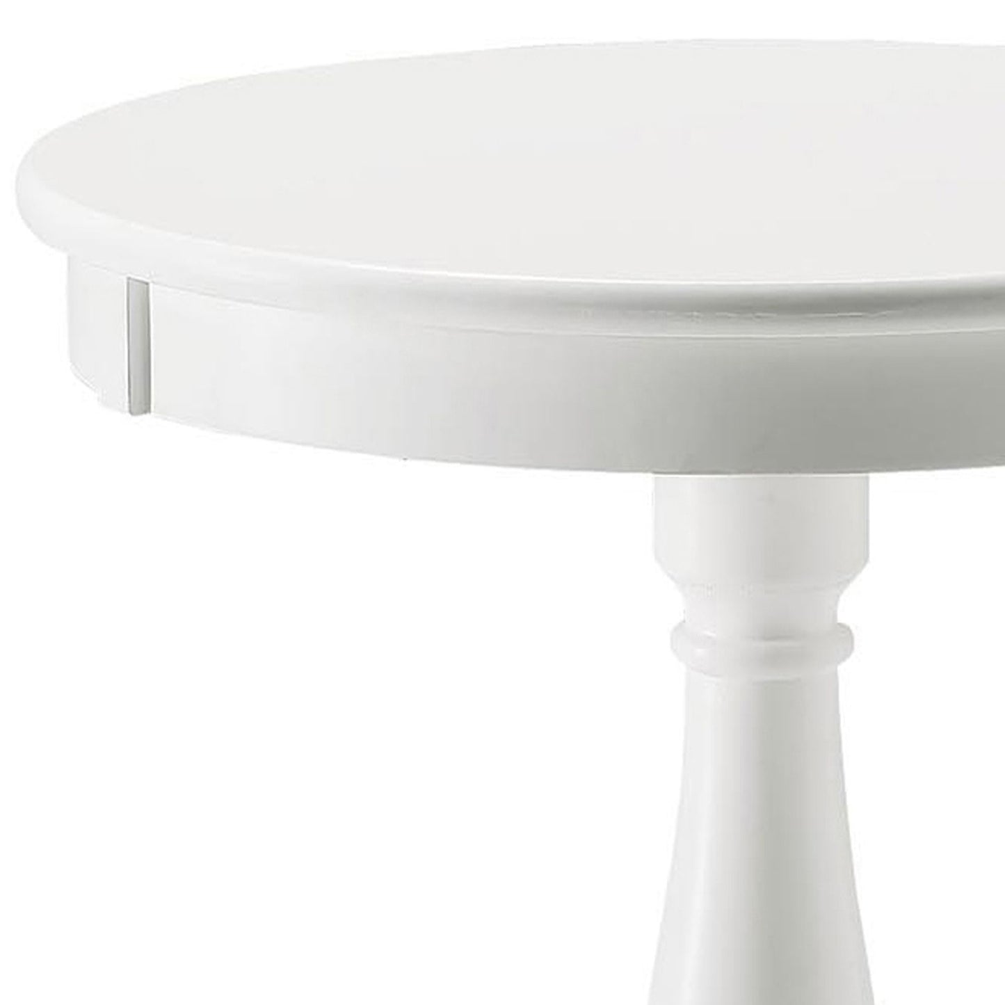 White Side Table with Turned Pedestal image 5