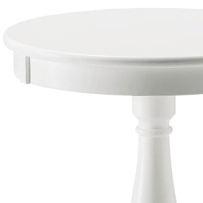 White Side Table with Turned Pedestal image 5