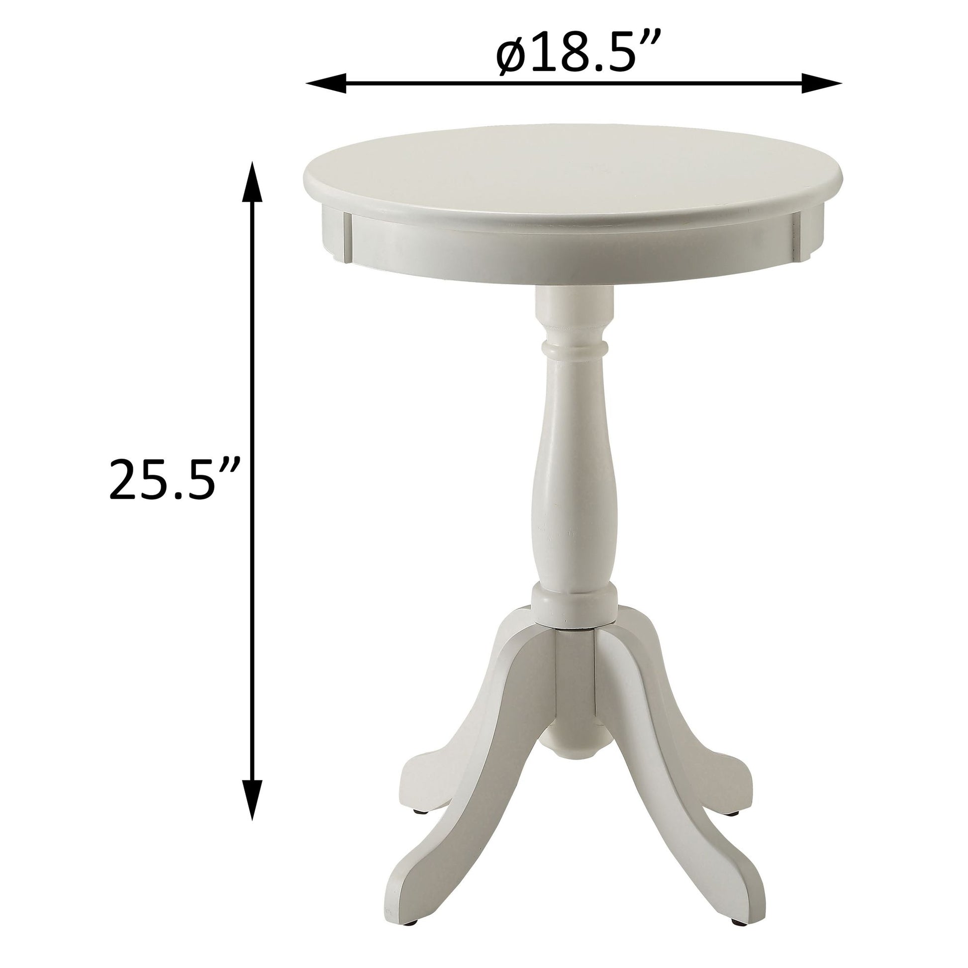 White Side Table with Turned Pedestal image 6