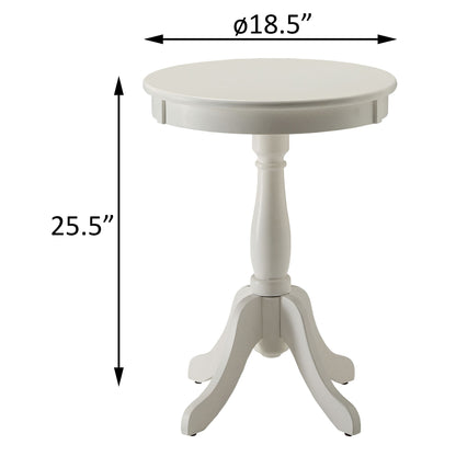 White Side Table with Turned Pedestal image 6