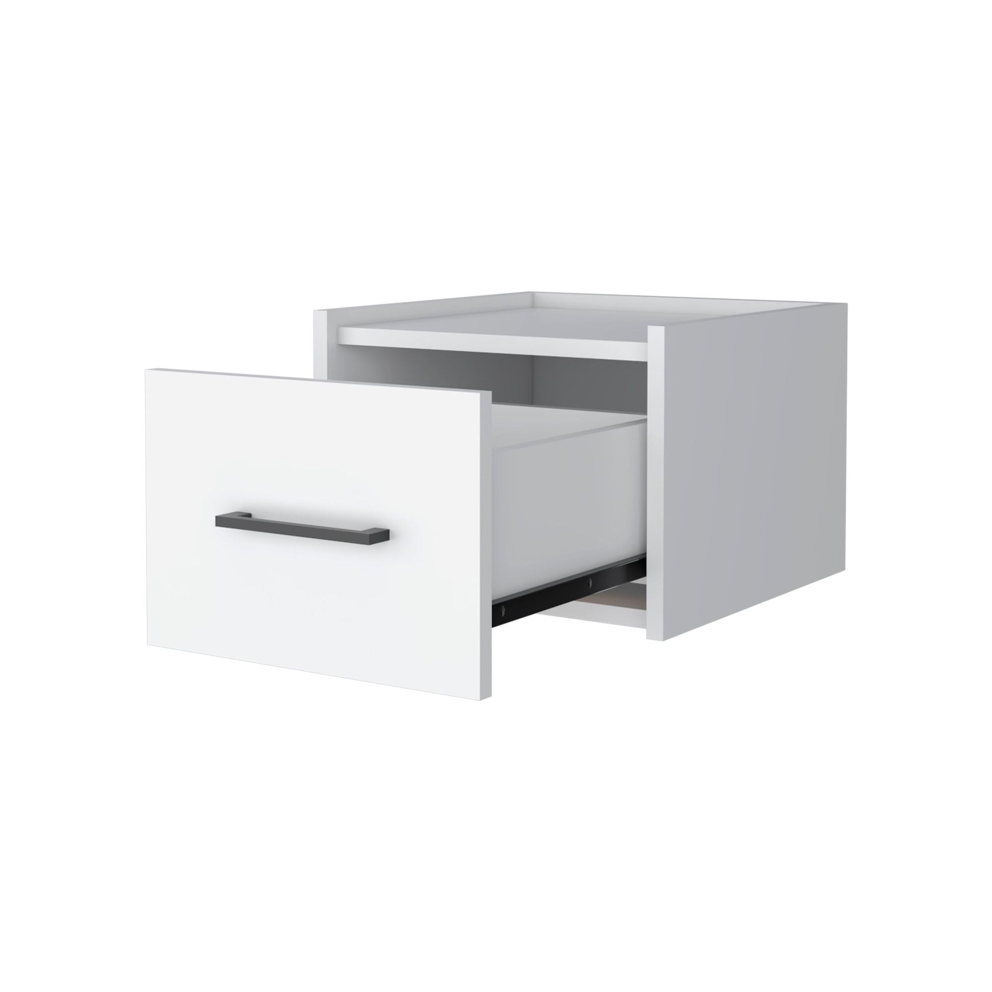White Wall-Mounted Floating Nightstand image 4