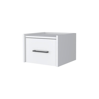 White Wall-Mounted Floating Nightstand image 3