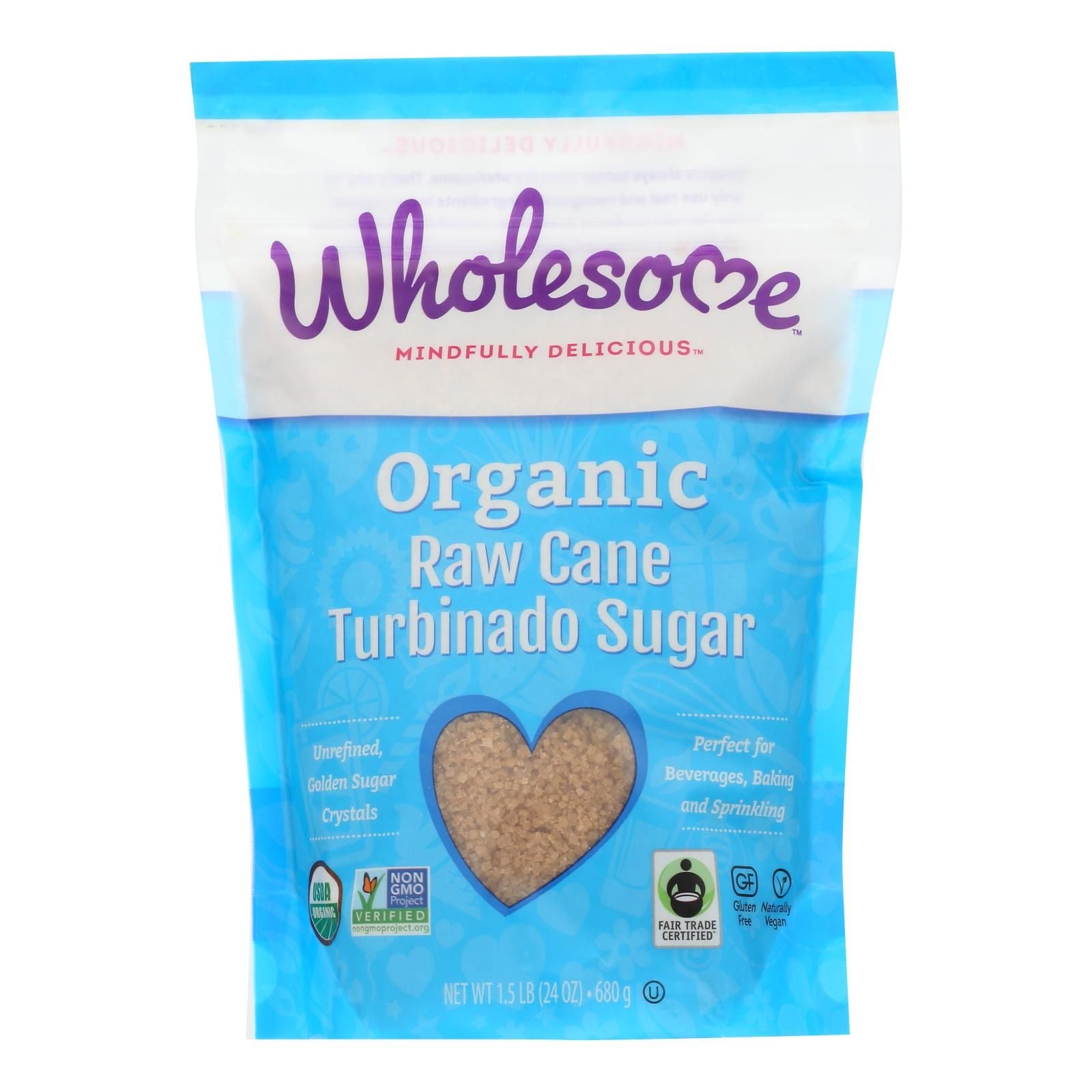 Wholesome Sweeteners Sugar - Organic - Turbinado - Raw Cane - 1.5 Lb - Case Of 12 image 1