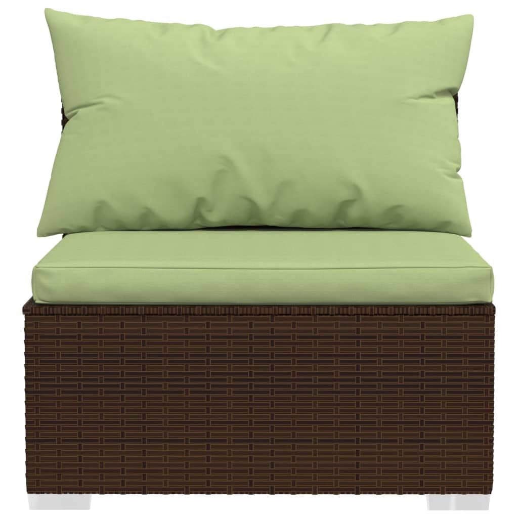 Wicker Patio Furniture 3 Piece with Cushions Brown Poly Rattan image 4