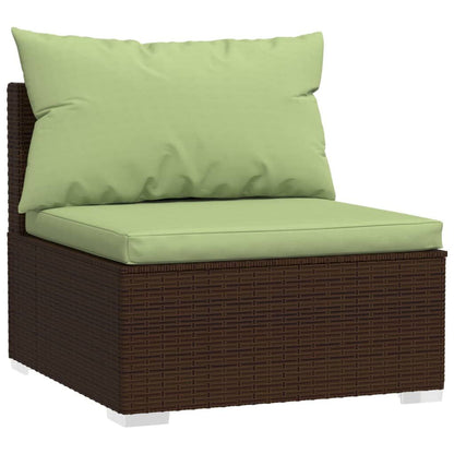 Wicker Patio Furniture 3 Piece with Cushions Brown Poly Rattan image 3