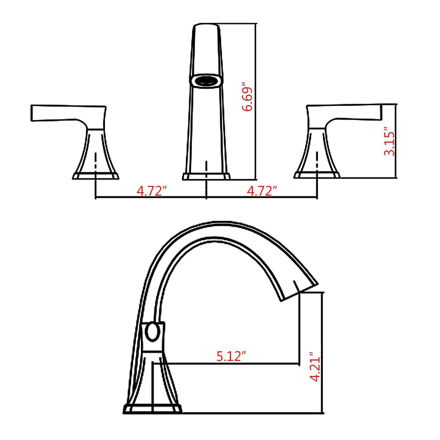 Widespread Bathroom Sink Faucets Two Handle 3 Hole Vanity Bath Faucet with Drain Assembly (Brushed Nickel) image 7