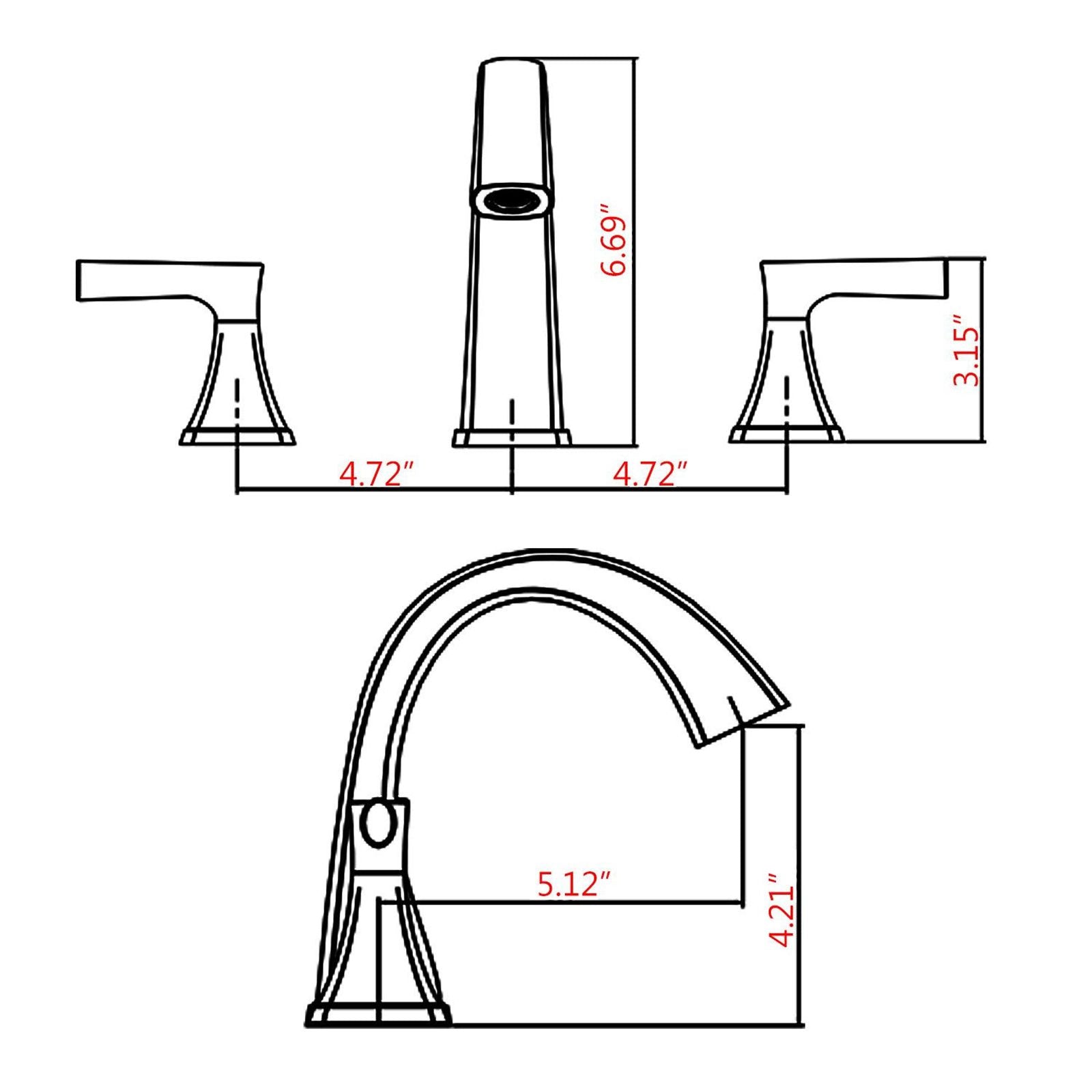 Widespread Bathroom Sink Faucets Two Handle 3 Hole Vanity Bath Faucet with Drain Assembly (Brushed Nickel) image 7