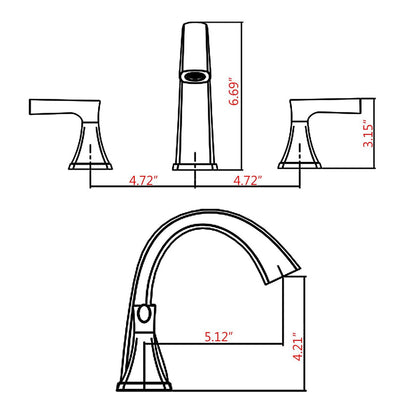 Widespread Bathroom Sink Faucets Two Handle 3 Hole Vanity Bath Faucet with Drain Assembly (Brushed Nickel) image 7
