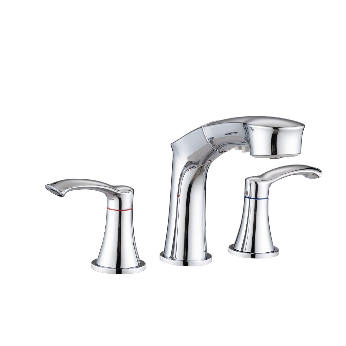 Widespread Pull Out Sprayer Bathroom Faucet, 2-handle Bathroom Sink Faucet image 1