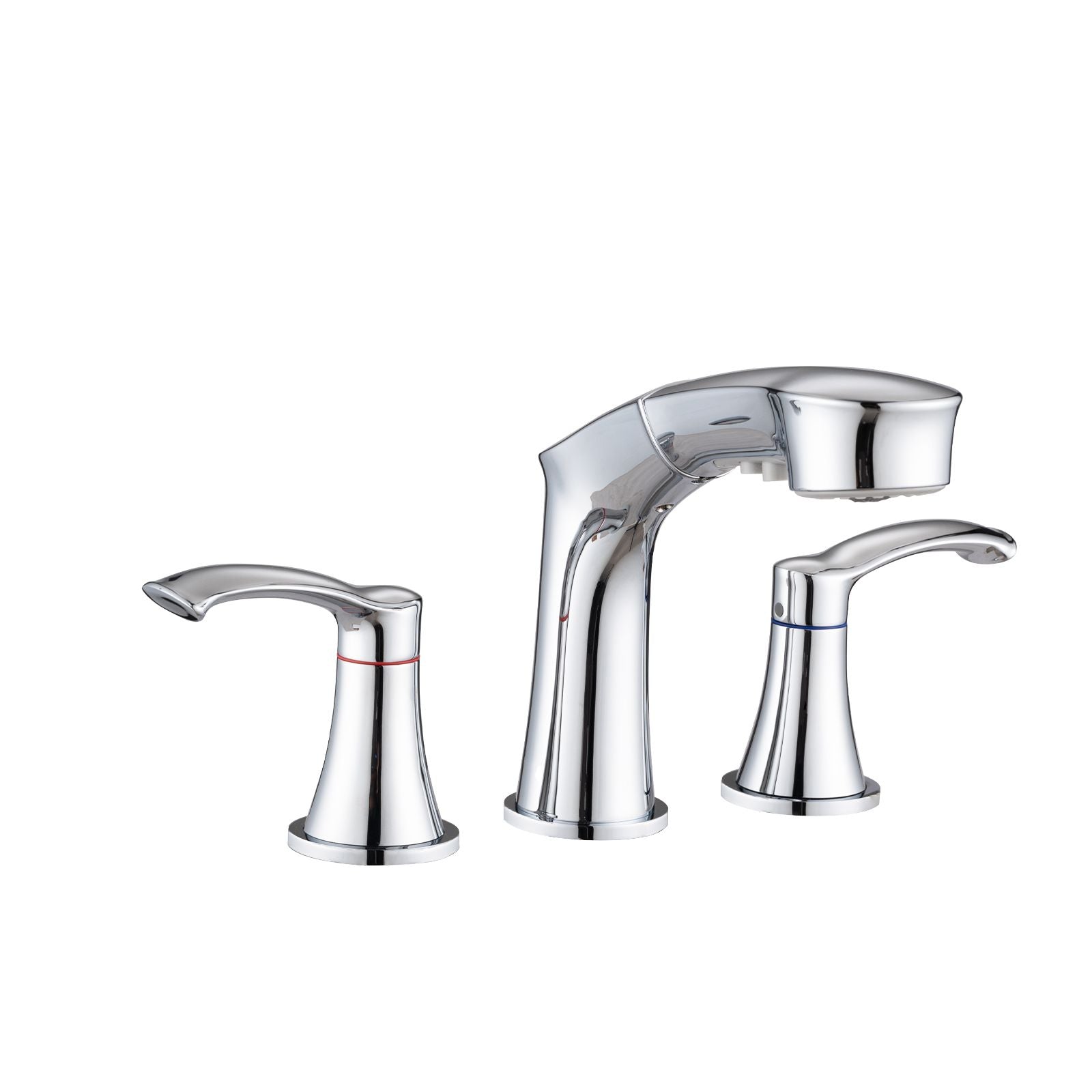 Widespread Pull Out Sprayer Bathroom Faucet, 2-handle Bathroom Sink Faucet image 1