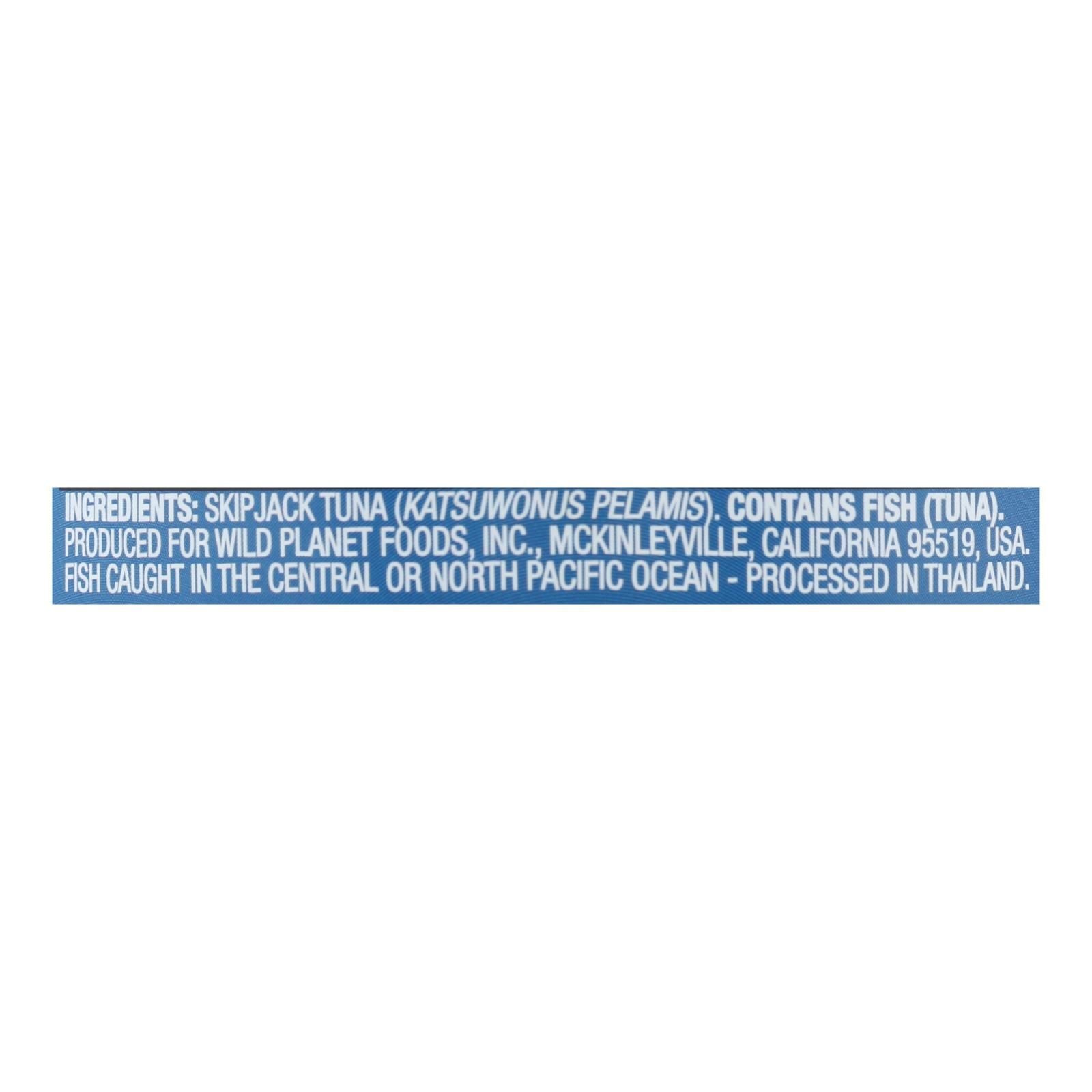 Wild Planet Wild Skipjack Light Tuna - No Salt Added - Case Of 12 - 5 Oz. image 4