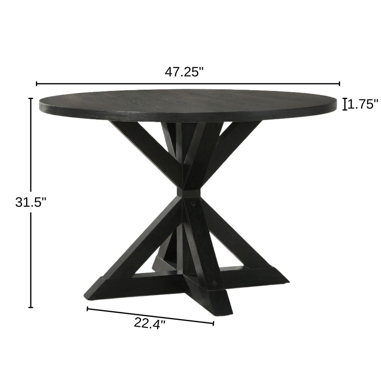 Windvale Cross-Buck Base Dining Table in Black image 12