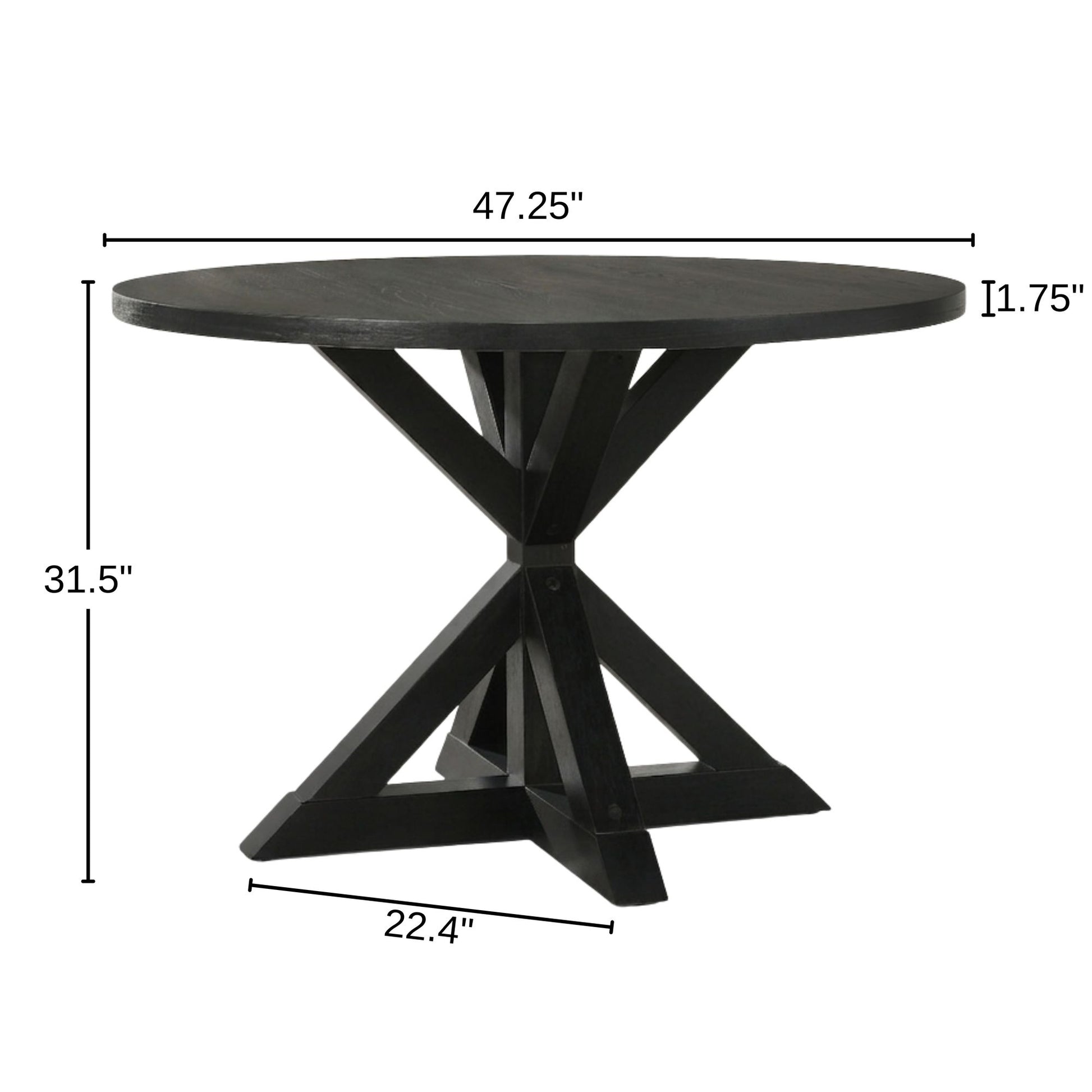 Windvale Cross-Buck Base Dining Table in Black image 12