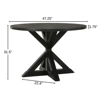 Windvale Cross-Buck Base Dining Table in Black image 12