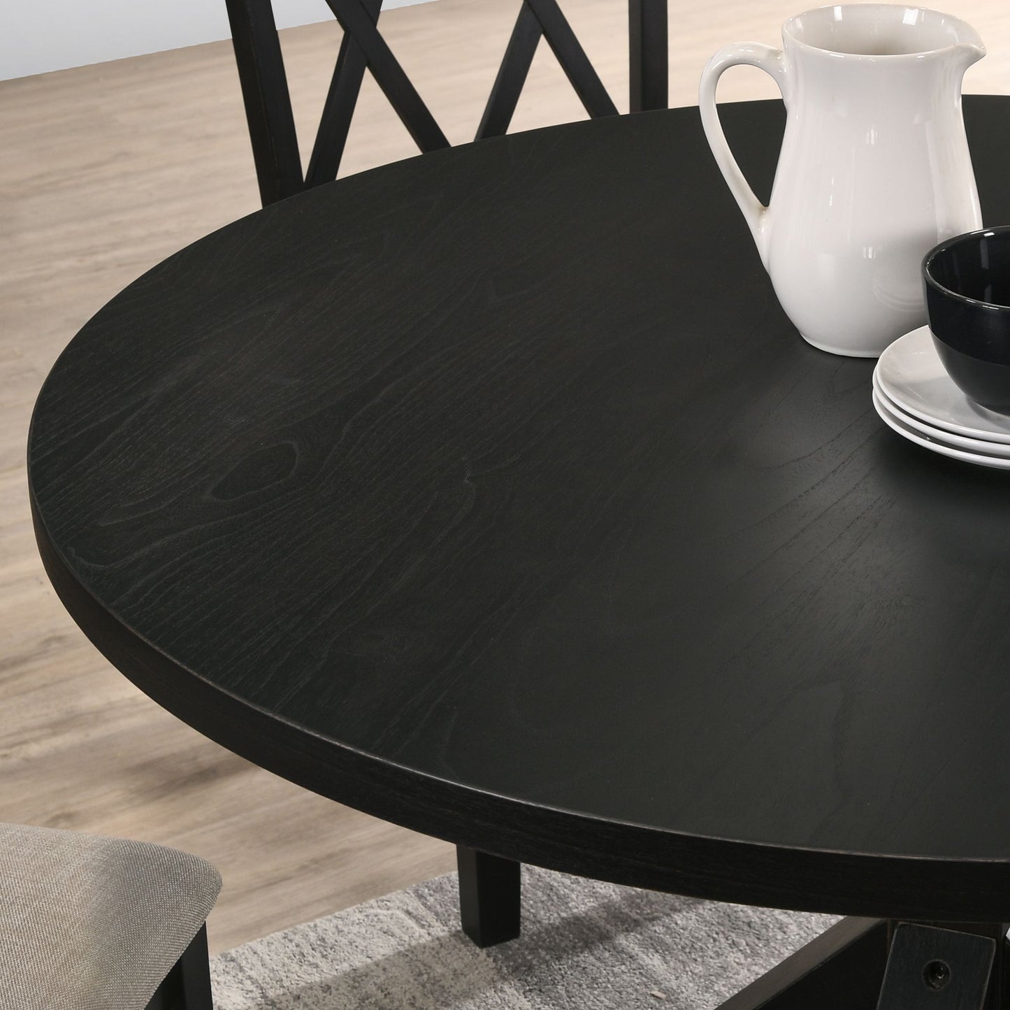 Windvale Cross-Buck Base Dining Table in Black image 5