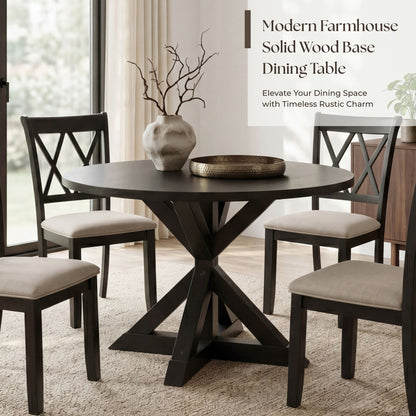 Windvale Cross-Buck Base Dining Table in Black image 7