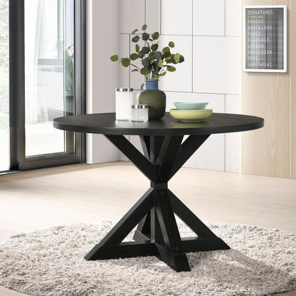 Windvale Cross-Buck Base Dining Table in Black image 4