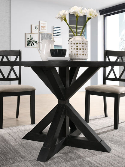 Windvale Cross-Buck Base Dining Table in Black image 10