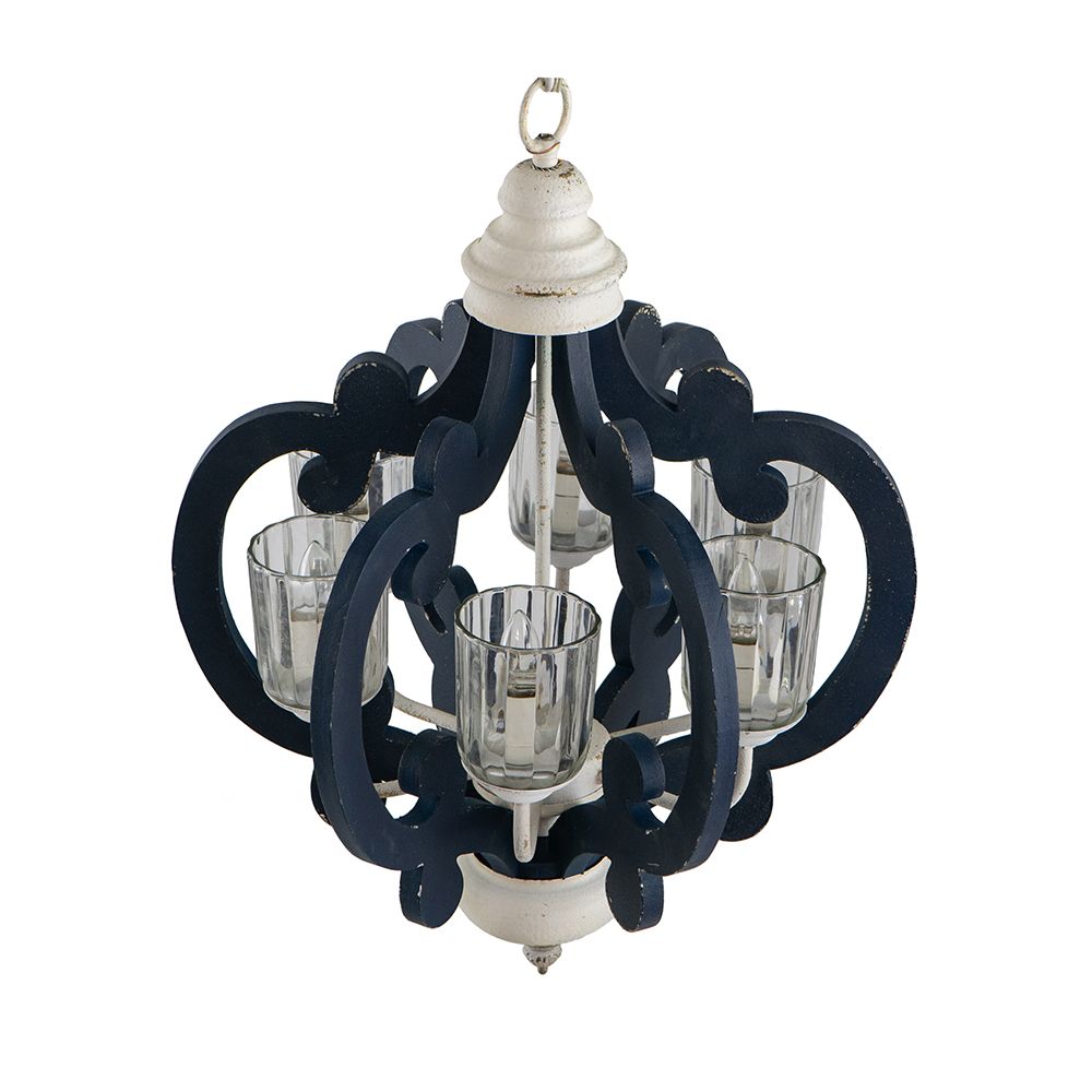 Wood Chandelier 6 - Light Farmhouse Pendant Lighting Natural Wood Hanging Light Fixture for Kitchen Living Dining Room,  image 8